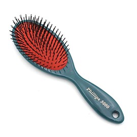 Phillips Brush 5000 Full Size Cushion Hairbrush with Flower Design, Teal Color, Nylon Bristle Hair Brushes for Women