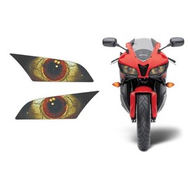 AMR Racing Sport Bike Headlight Eye Graphics Decal Cover Compatible with Honda CBR 600RR 2009-2012 - Fright