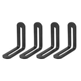 sourcing map Adjustable Corner Code, 4Pcs 48x48mm - Stainless Steel 90-Degree L-Shape Corner Brace, for Fixed Furniture Shelf Bed Table Connector (Black)