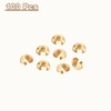 sourcing map 100pcs Crimp Bead Covers, 4mm/0.16" Half Round Open