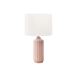 Monarch Specialties I 9871 Lighting, 23" H, Table Lamp, Pink Ceramic, Ivory/Cream Shade, Contemporary, Modern