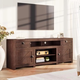 TROPOW Farmhouse TV Stand for 80 in TVs, 70" Wide Entertainment Center with 4 Drawers