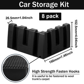Datanly 8 Sets Car Trunk Organizer Blocks for Back of SUV Multipurpose Car Trunk Storage Organizer Blocks Trunk Divider Available to Wool Trunk's Carpet for Truck Car SUV Van Cargo