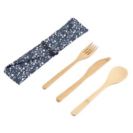 Juego de vajilla de bambú, juego de 3 juegos de cubiertos de estilo japonés, de , ecológicos, portátiles, vajilla de bambú reutilizable, utensilios de cocina con bolsa de