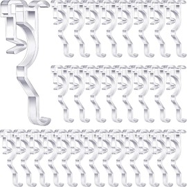 Jetec Valance Clips 2.5 Inch Arc-Shaped Clear Plastic Valance Retainer Clips Hidden Window Blind Holder(30 Pieces)