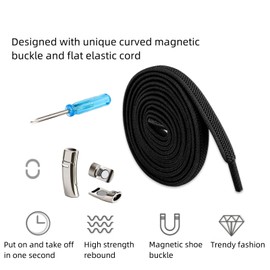 Acpetdr 2Pair Flat Shoe Laces for Sneakers, Shoelaces for Sneakers, Athletic Shoelaces Black