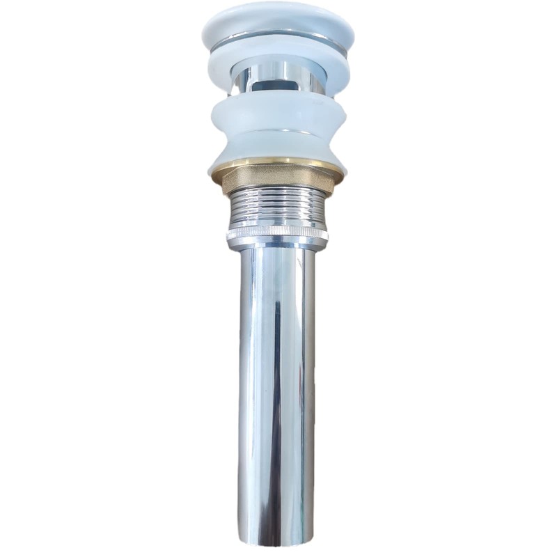 Universal Bathroom Sink Drain with Pop-Up,Overflow Hole,Ceramic White Cap &