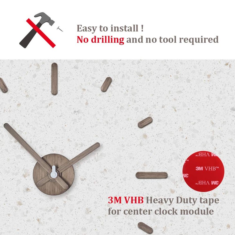 Presentime & Co Large Frameless DIY Wall Clock for Modern