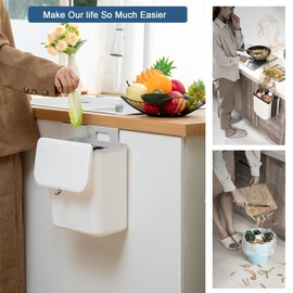 Wall Mounted Trash Bin Space Saving Hanging Garbage Can for Kitchen Bathroom