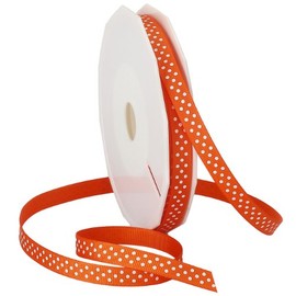 Morex Grosgrain Swiss Dot Ribbon, 3/8-In x 20-Yd, Pumpkin
