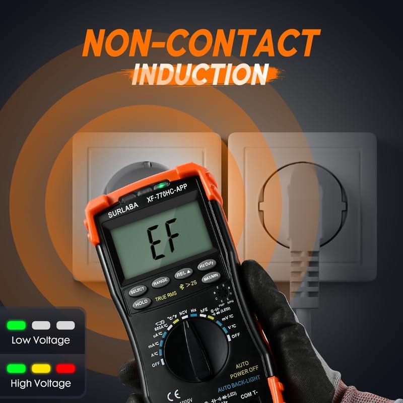 SURLABA 6000 Counts Bluetooth Digital Multimeter, Auto-ranging TRMS Volt Meter