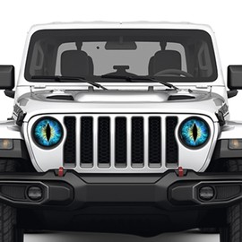 KUQUTIDY 2 PCS Beast Eyes Headlight Decals for Jeep, 3D Stereo Eyes Stickers, Funny Car Truck Body Window Bumper Decoration Sticker, Round Light Decal for Jeep Wrangler, Car Accessories (Blue)