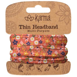 Karma Shelly Floral Headband for Women - Thin - Fabric Headband and Stretchy Hair Scarf