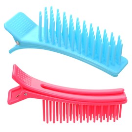 2 Pcs Hair Sectioning Clips, Dual-Purpose Styling Hairs Cutting Clip, Non-Slip Hair Holders, Grip Sectioning Clips for Cutting, Foiling, Coloring Accessories