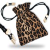 DarlingMart Women's Leopard Bag Pouch, Drawstring Bag, Bag-in-Bag, Made in
