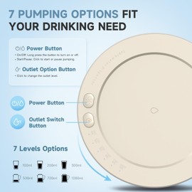 Desktop Water Dispenser for 5 Gallon Bottle, Mottinhill Portable Tabletop Electric Rechargeable Water Dispensers for 1-5 Gallon Jug for Home, Office, Camping, Outdoor, (Beige) Easy to Use