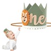 dinghaole Baby First Birthday Crown, Green Lion Wild One Hat