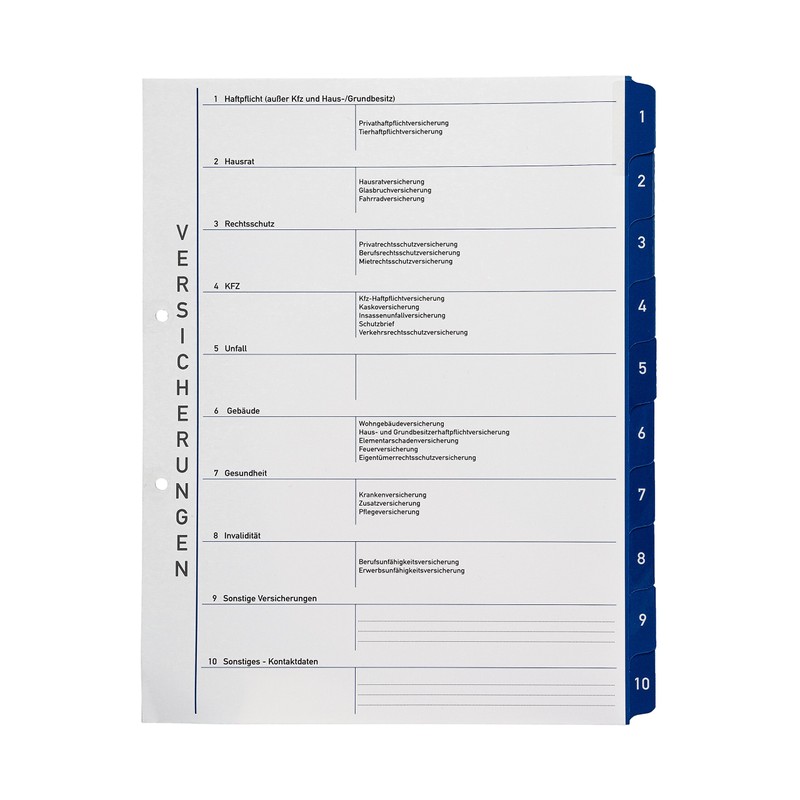 Subject Ring Binder with Tabs/Dividers - Insurance - Optimal Structure