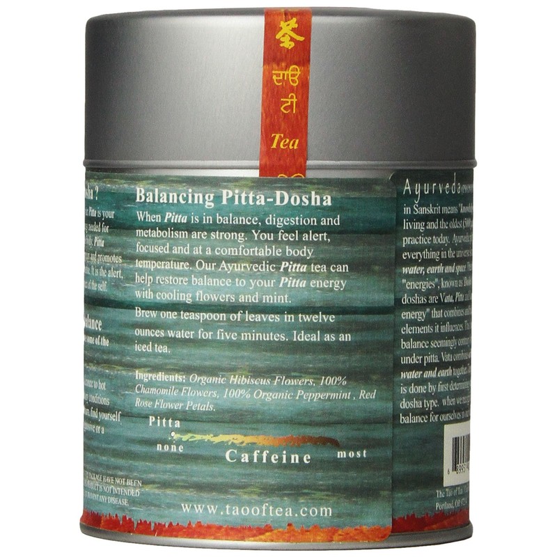 The Tao of Tea, Ayurvedic Tea, Pitta, Certified Organic, Hibiscus