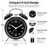 4 Inch Twin Bell Alarm Clock with Metal Frame –