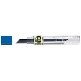 Pentel Coloured Leads, 0.5mm, Grade HB, Blue colour, 1 Pack of 12 Leads (12 Leads per Tube)