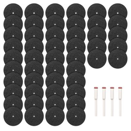 54PCS Rotary Tool Cut Off Wheel Set 32 mm Reinforced Fiberglass Cutting Tool Wheel Discs Included 4Pcs Mandrels Rotary Tool Accessories for Cutting Wood, Stone, Metal