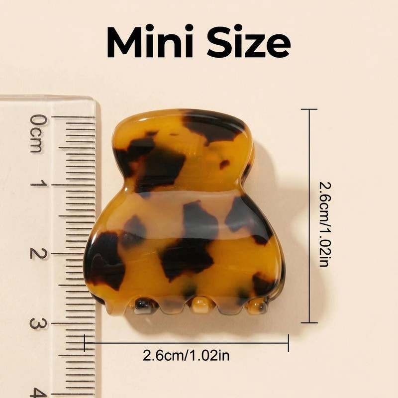 Mini Tortoise Hair Clips for Women, 4PCS Cellulose Acetate Barrettes