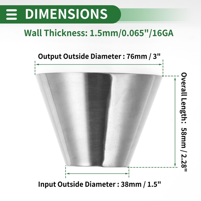 Motoforti Mandrel Exhaust Bend Elbow Concentric Reducer Car Exhaust Pipe