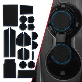 CupHolderHero Compatible with Lexus RX 350 Accessories 2016-2024 - Premium Custom Interior Non-Slip Anti Dust Cup Holder Inserts, Center Console Liner Mats, Door Pocket Liners 20pc Set (Blue Trim)