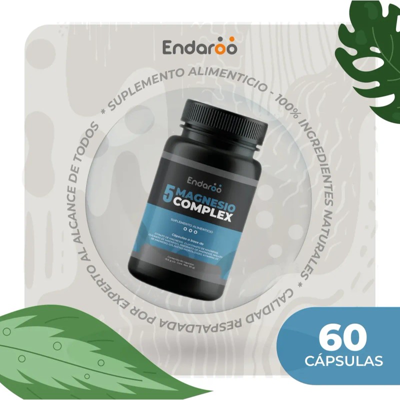 5 Magnesios: Citrato, Treonato, Malato,glicinato 60 Cáps