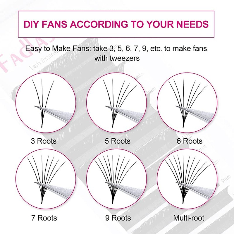 Easy Fan Lashes, Self-Fanning Eyelashes, Volume Eyelashes for Volume Technique,