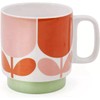 Orla Kiely Set of 2 Stacking Mugs Ceramic Block Flower