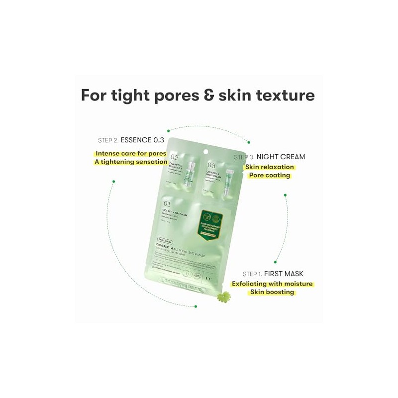 VT COSMETICS Cica Reti-A All-In-One 3-Step Sheet Mask