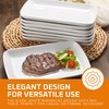 Bruntmor White Rectangular Platter Plates Set of 8 - Ceramic