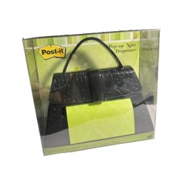 Post-it Pop Up Note Dispenser BLACK Purse Pocketbook Handbag for 3" x 3" pads