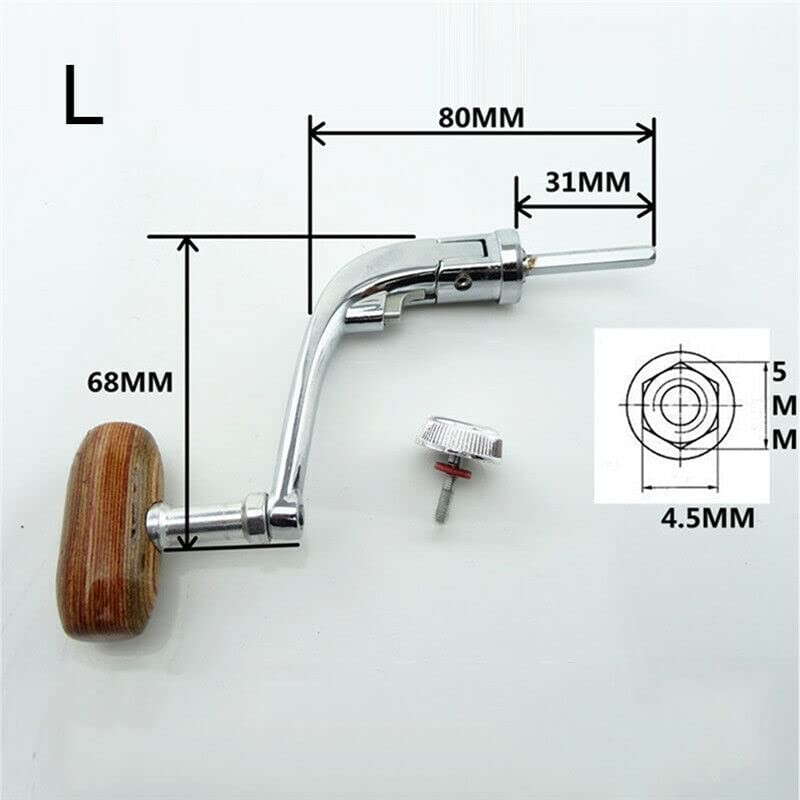 Wood Fishing Reel Handle Knob Crank Handle Folding Carp Reel