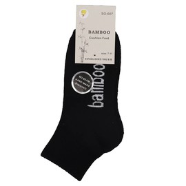 6x Mens Bamboo Socks Ankle Low Cut Soft Cushion Odor Sweat Resistant Work Sport, Black, 11-14