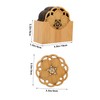 MAGICLULU 6pc Bamboo Lotus Coasters Heat Resistant Drink Coasters Holder