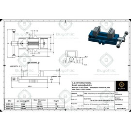 Buyohlic Self Centering Vice Vise Fixed Based-rigid & Tough (4" Inch (Jaw Width 100 mm))