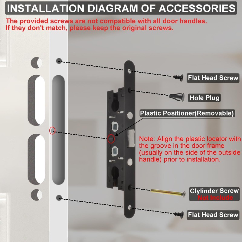 Eockatoo 2 Point Bolt Mortise Lock Body Replacement Parts Fit