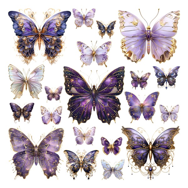 XERE 400 Pcs Butterflies Flora and Fauna Scrapbook Stickers Set