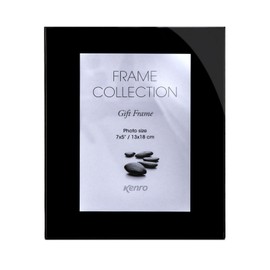 Kenro Modern Black Glass Photo Frame 8x6 inch / 15x20cm Landscape or Portrait - BG1520
