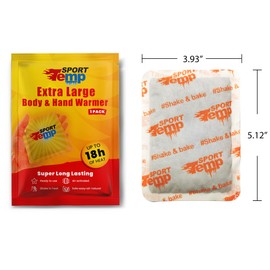 Large Hand & Body Warmers (100 Pack) Up to 18 Hours of Heat, Super Long Lasting - Easy, All Natural - Air Activated, for Body, Hands & Toes - Odorless Hot Hand Warmer - Sport Temp