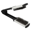 Hair Straightening Double Brush Comb Soft Bristles Prevent Static Heat