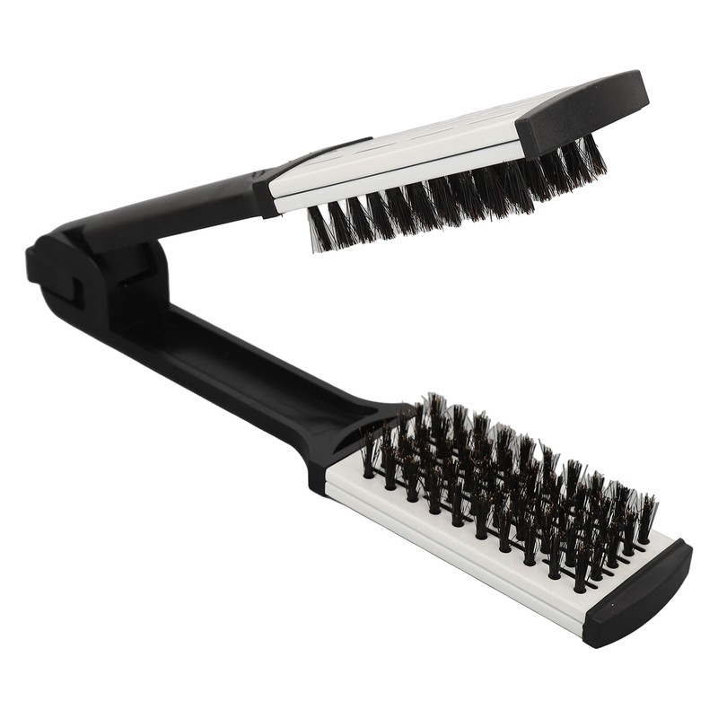 Hair Straightening Double Brush Comb Soft Bristles Prevent Static Heat