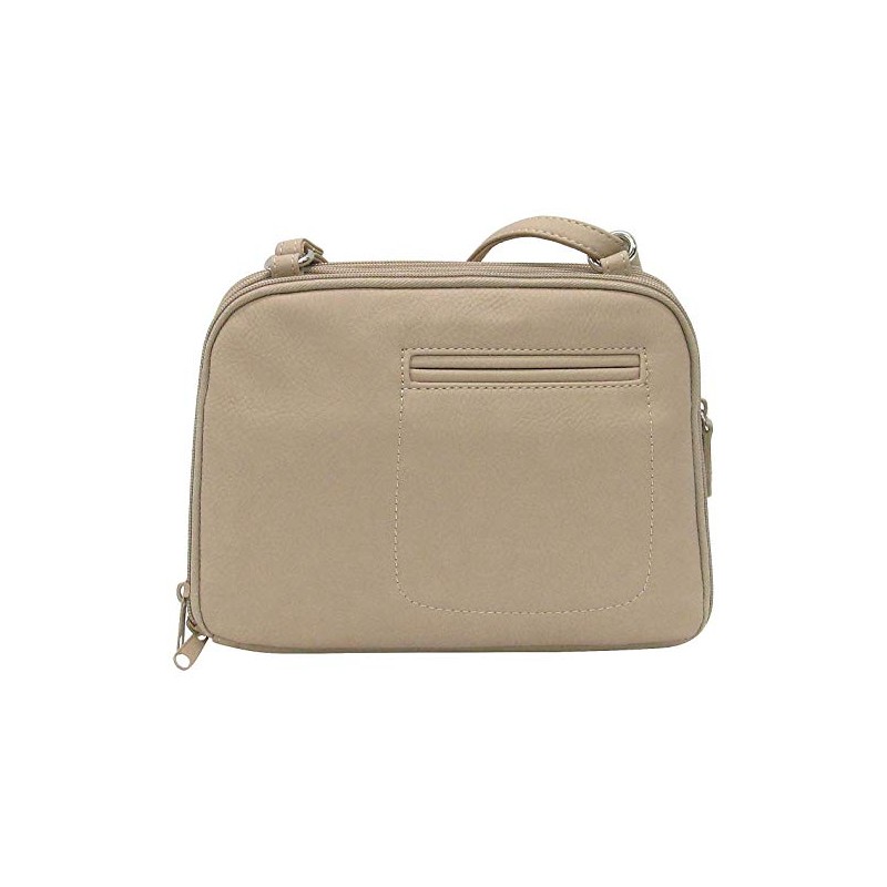 MultiSac Women's Zippy Triple Compartment Crossbody Bag Cross Body, Chino,