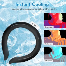 Neck Cooling Tube,Cooling Wrap for Summer,Reusable Ice Neck Ring Wearable Body Cooling Products for Heat Outdoor Sports(Black)