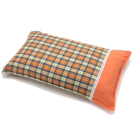Edomi Side Sleeping Buckwheat Thin Pillow, Soft Pillow for Back Pain Adjustable Loft, Breathable Cool Sleep Removable Cover, Neck Shoulder Support (20x11 Inch, Orange)