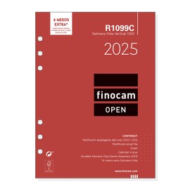 Finocam - Annual Open 2025 Weekly Vertical View Refill January 2025 - December 2025 (12 months) Catalan
