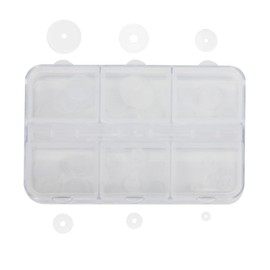 Goiern 60 Pieces Anti Wild Meat Piercing Disc, Transparent Piercing Disc Piercing, Keloid Disc for Piercing Bump Earrings Disc Pads with Plastic Box 6 Sizes